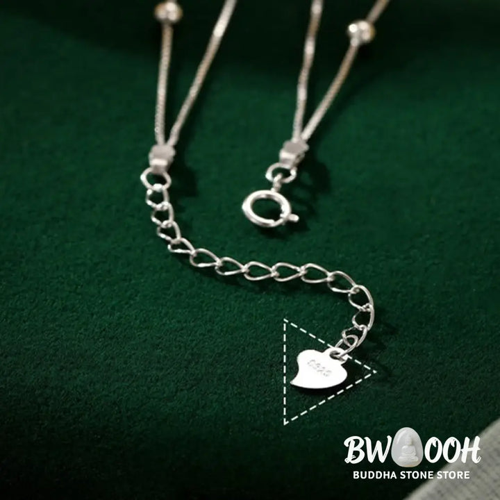 Buddha Stones 925 Sterling Silver Ginkgo Leaf Double Layer Protection Anklet - Anklet
