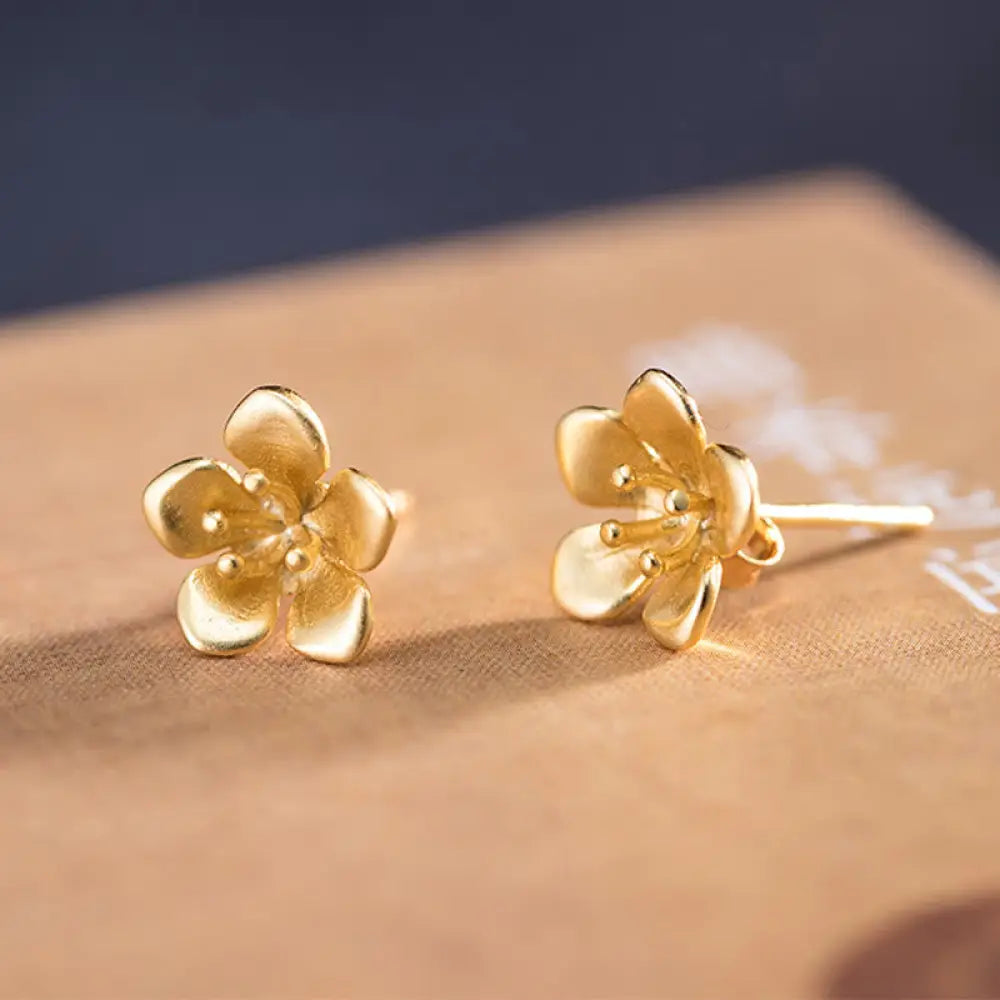 BWOOOH 925 Sterling Silver Golden Peach Blossom Balance Earrings — Sterling Silver crystal healing bracelet for spiritual ...