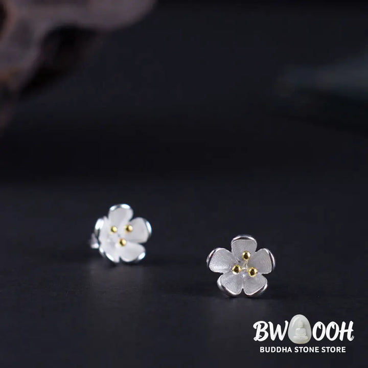 Buddha Stones 925 Sterling Silver Golden Stamens Balance Earrings - Golden Stamens(925 Sterling Silver Posts) - Earrings