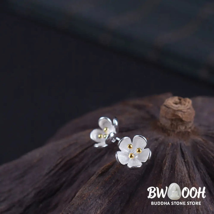 Buddha Stones 925 Sterling Silver Golden Stamens Balance Earrings - Golden Stamens(925 Sterling Silver Posts) - Earrings