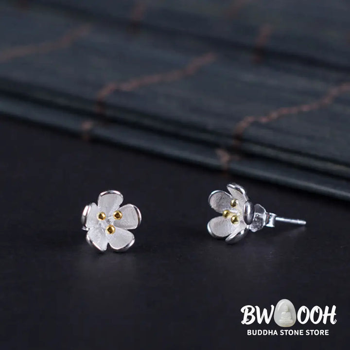Buddha Stones 925 Sterling Silver Golden Stamens Balance Earrings - Golden Stamens(925 Sterling Silver Posts) - Earrings