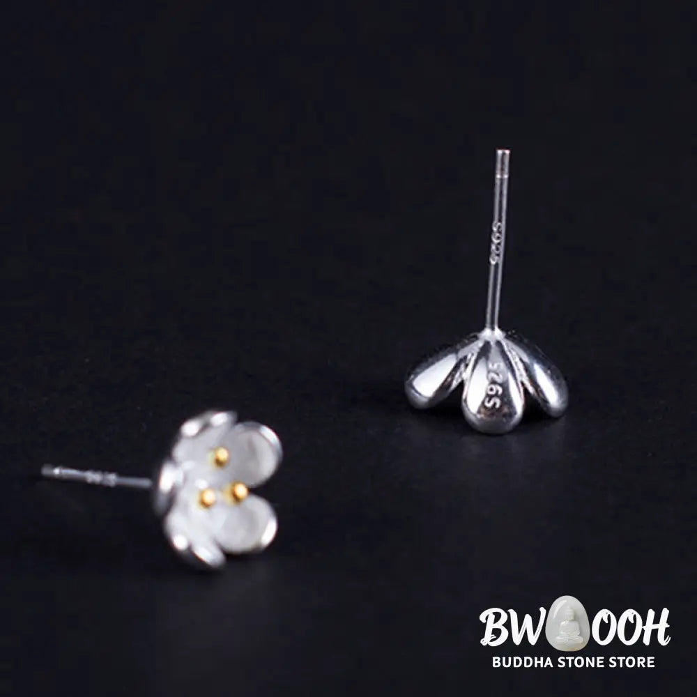 Buddha Stones 925 Sterling Silver Golden Stamens Balance Earrings - Golden Stamens(925 Sterling Silver Posts) - Earrings