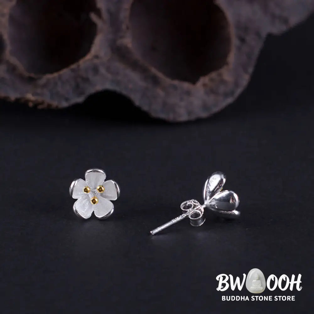 Buddha Stones 925 Sterling Silver Golden Stamens Balance Earrings - Golden Stamens(925 Sterling Silver Posts) - Earrings
