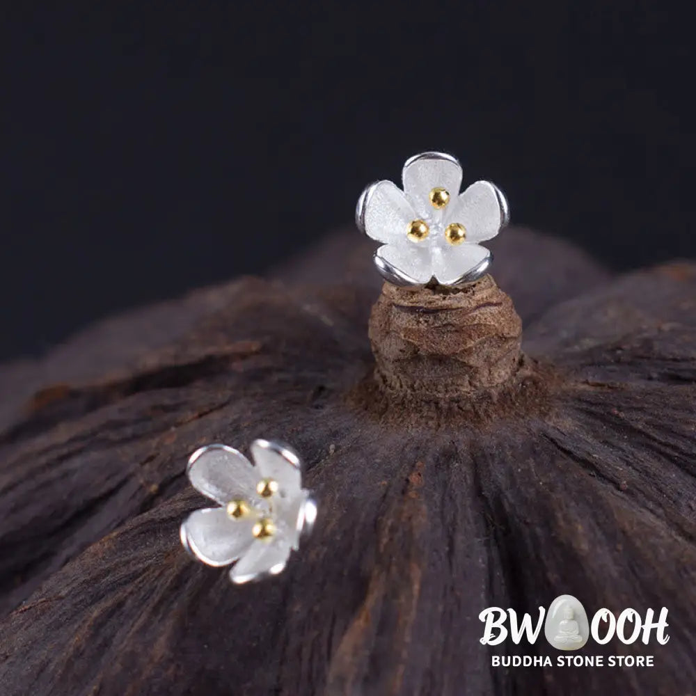Buddha Stones 925 Sterling Silver Golden Stamens Balance Earrings - Golden Stamens(925 Sterling Silver Posts) - Earrings