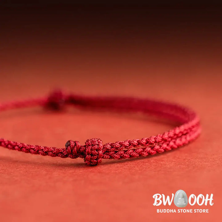 Buddha Stones 925 Sterling Silver Good Fortune Fu Character Agate Pearl Red String Braid Bracelet - Bracelet