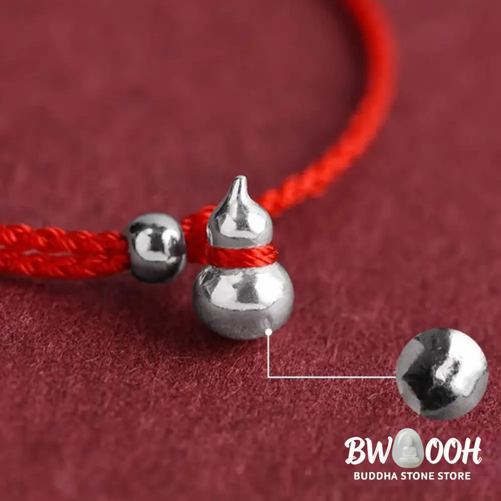 Buddha Stones 925 Sterling Silver Gourd Lucky Fortune Charm String Connection Bracelet - Bracelet