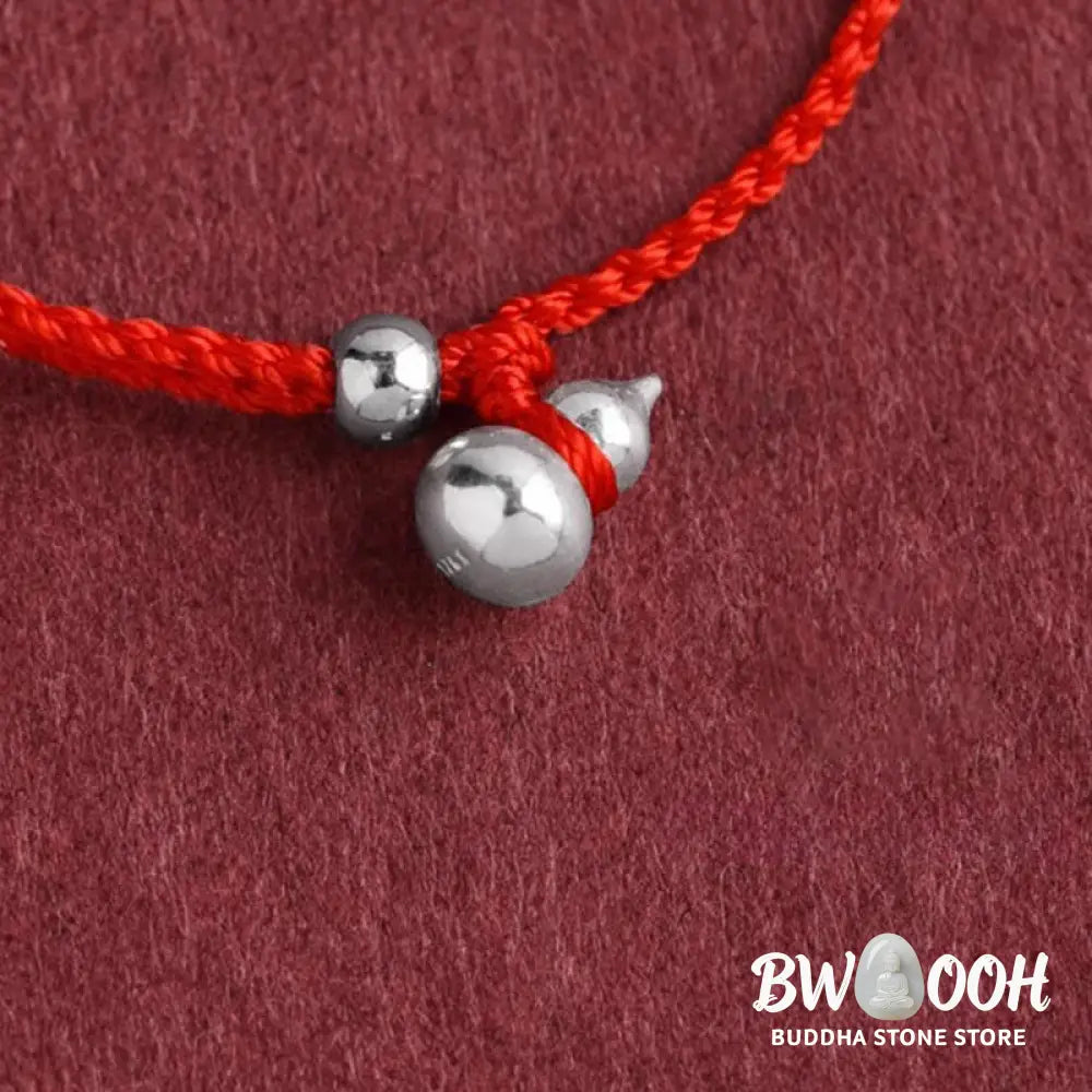 Buddha Stones 925 Sterling Silver Gourd Lucky Fortune Charm String Connection Bracelet - Bracelet