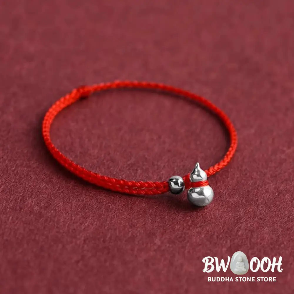 Buddha Stones 925 Sterling Silver Gourd Lucky Fortune Charm String Connection Bracelet - Bracelet