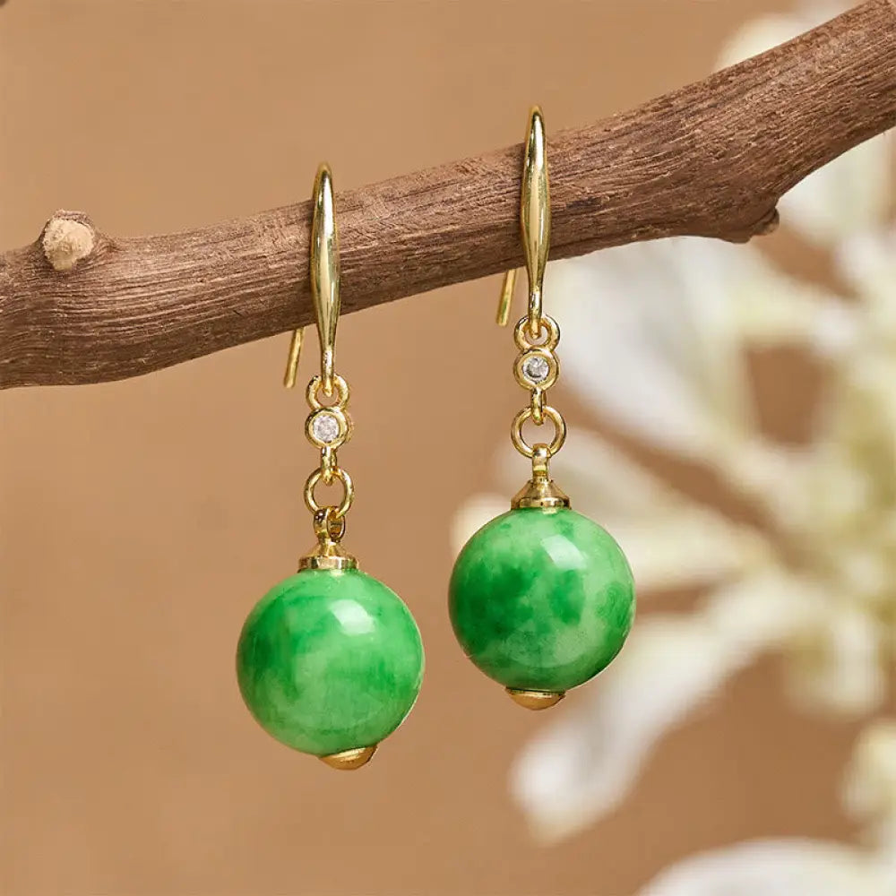 BWOOOH 925 Sterling Silver Green Chalcedony Strength Courage Earrings — Sterling Silver crystal healing bracelet for spiri...