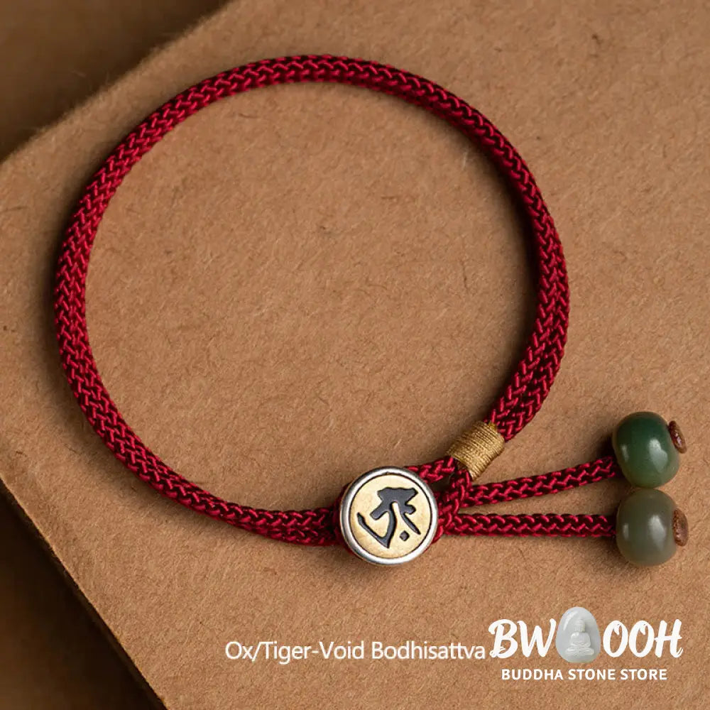 Buddha Stones 925 Sterling Silver Handmade Chinese Zodiac Natal Buddha Cyan Bodhi Seed Protection Braided Red String