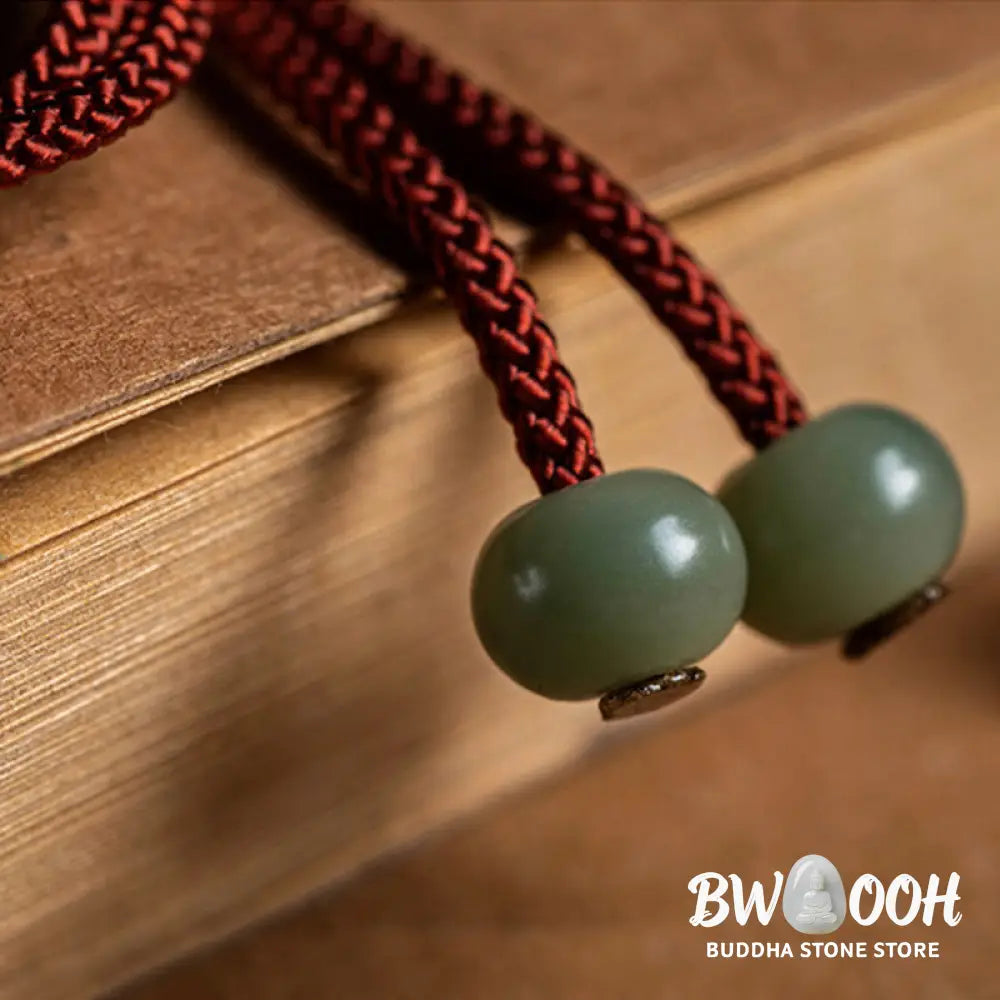 Buddha Stones 925 Sterling Silver Handmade Chinese Zodiac Natal Buddha Cyan Bodhi Seed Protection Braided Red String