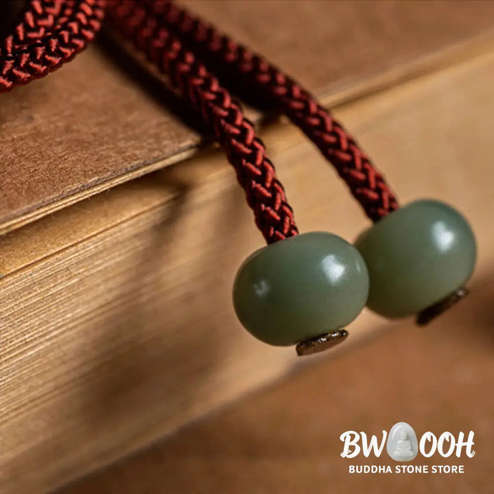 Buddha Stones 925 Sterling Silver Handmade Chinese Zodiac Natal Buddha Cyan Bodhi Seed Protection Braided Red String