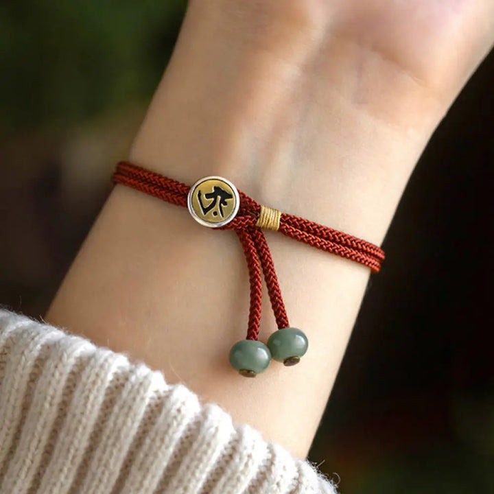 Buddha Stones Buddha Stones 925 Sterling Silver Handmade Chinese Zodiac Natal Buddha Cyan Bodhi Seed Protection Braided Red String Bracelet - BWOOOH - Handcrafted 925 Sterling Silver jewelry