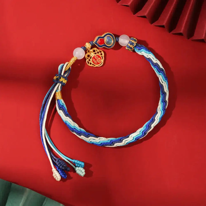 BWOOOH 925 Sterling Silver Handmade Gourd Blessing String Reincarnation Knot Bracelet - BWOOOH - Reincarnation