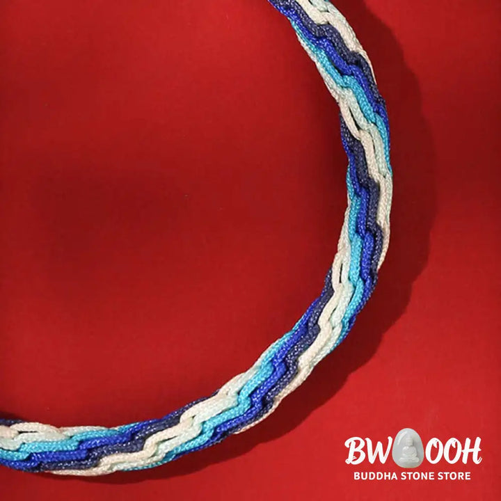 Buddha Stones 925 Sterling Silver Handmade Gourd Blessing String Reincarnation Knot Bracelet - BWOOOH - Reincarnation