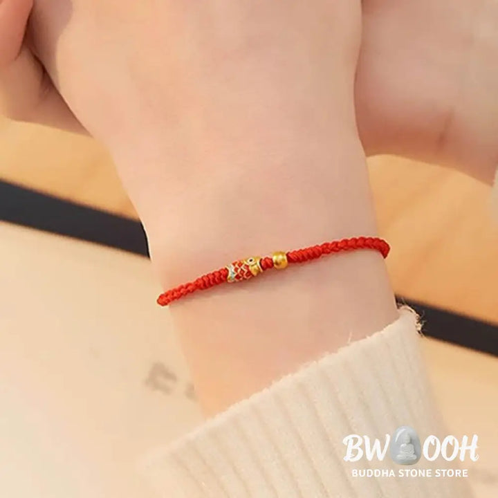 Buddha Stones 925 Sterling Silver Handmade Koi Fish Wealth Success Braided Rope Bracelet - BWOOOH - Bracelet