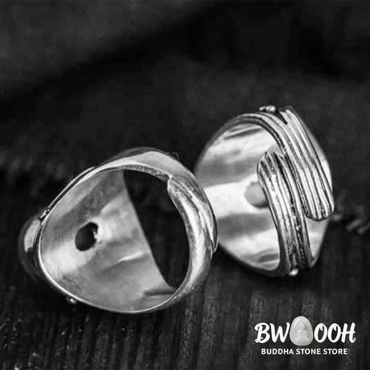 Buddha Stones 925 Sterling Silver Handmade Natural Moonstone Healing Adjustable Ring - Ring