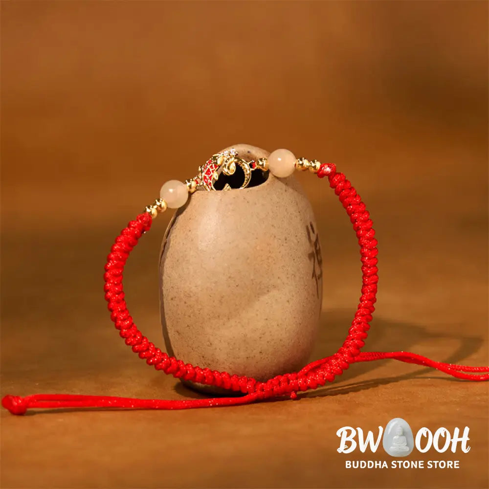 Buddha Stones 925 Sterling Silver Hetian Jade Cinnabar Koi Fish Year Of Snake Red String Protection Braided Bracelet