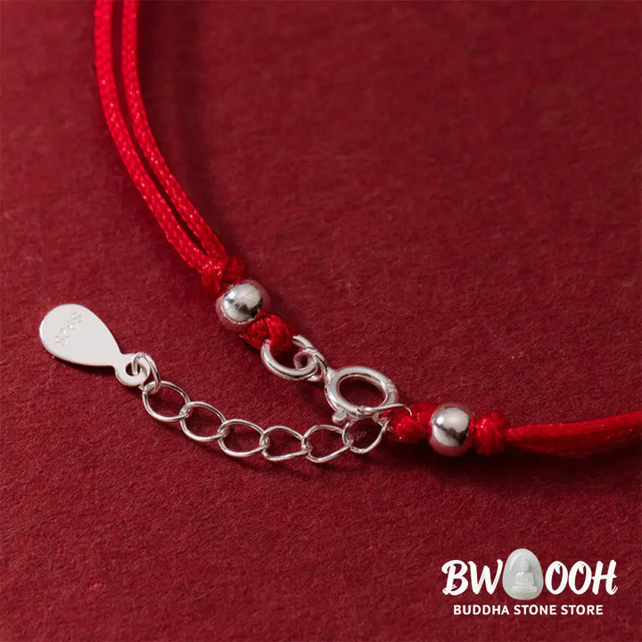 Buddha Stones 925 Sterling Silver Hollow Copper Coin Luck String Bracelet - 925 Sterling Silver(Wrist Circumference: