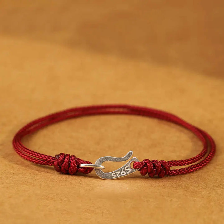 BWOOOH 925 Sterling Silver Hook Design Red String Strengt