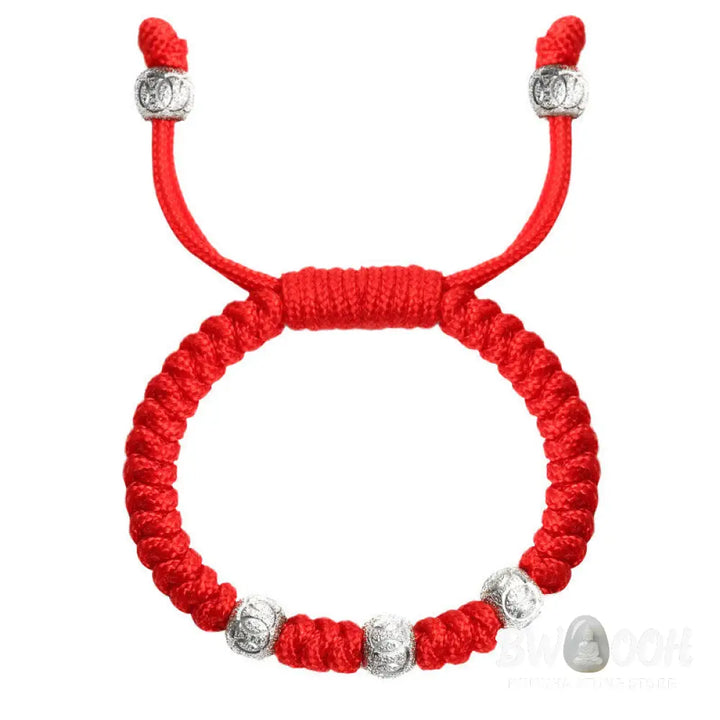 Buddha Stones 925 Sterling Silver King Kong Knot Multicolored Red String Strength Handmade Braided Kids Child Bracelet