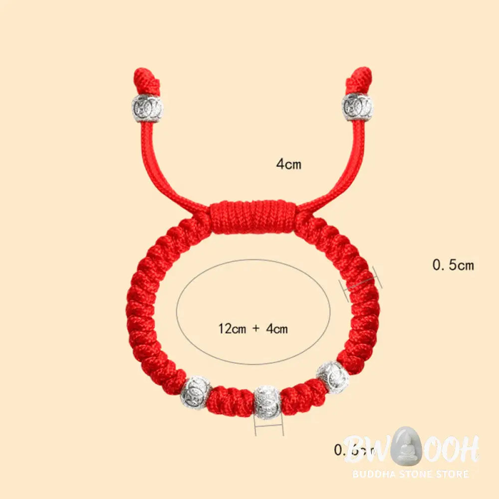 Buddha Stones 925 Sterling Silver King Kong Knot Multicolored Red String Strength Handmade Braided Kids Child Bracelet