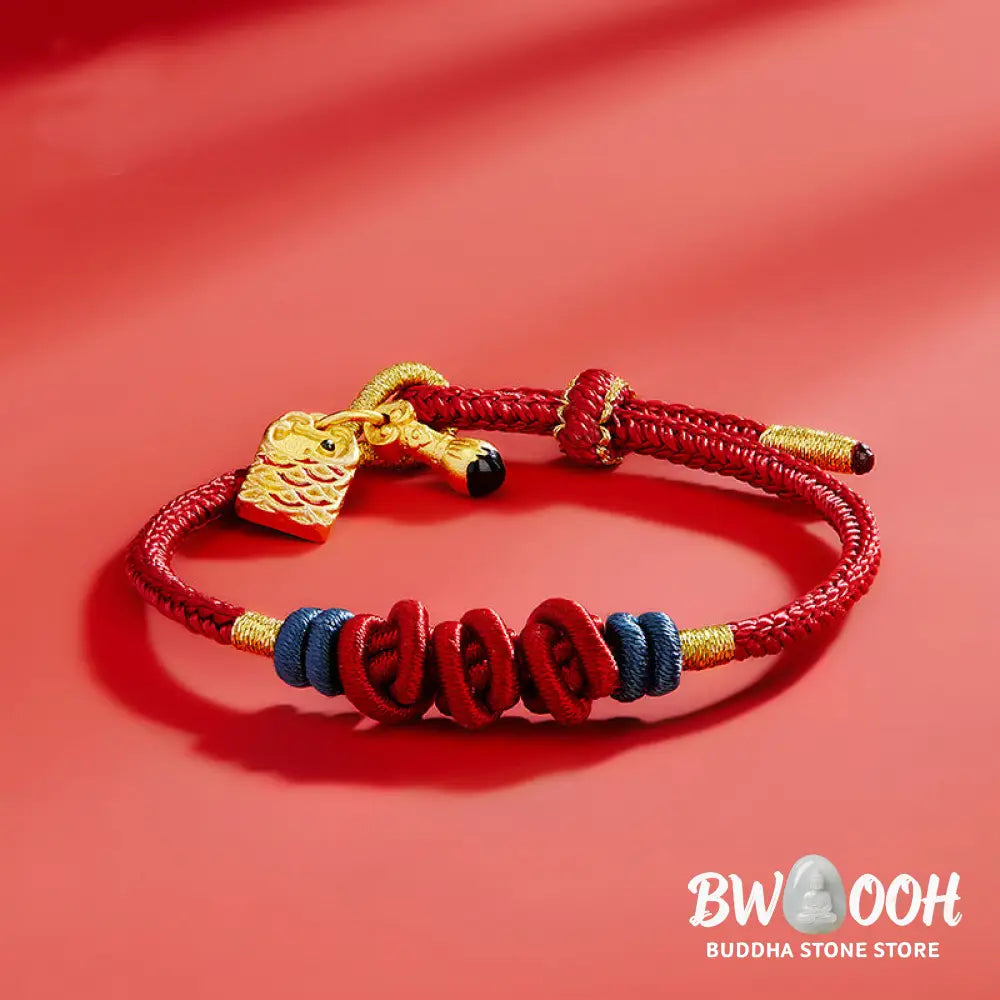 Buddha Stones 925 Sterling Silver Koi Fish Charm Wealth Success Braided Bracelet - BWOOOH - 14-18cm - Bracelet