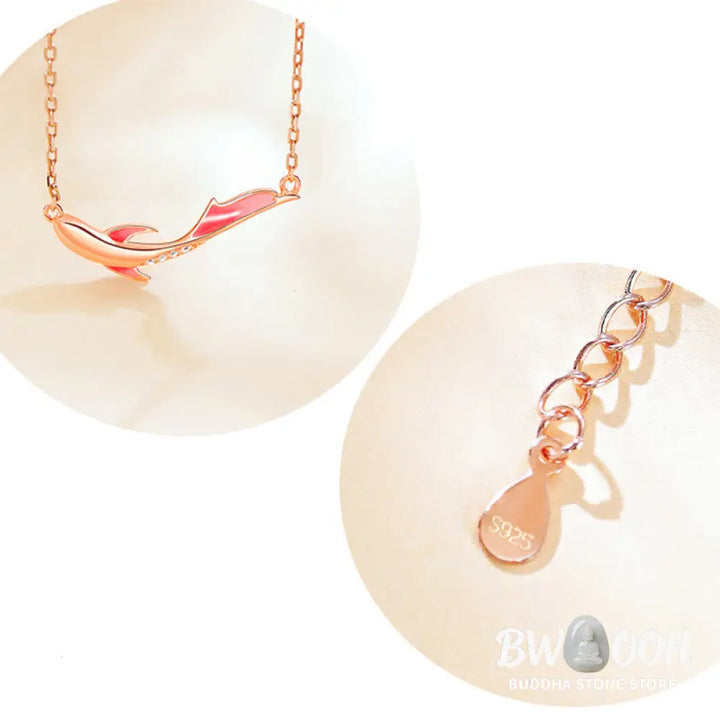 Buddha Stones 925 Sterling Silver Koi Fish Luck Zircon Prosperity Necklace Pendant - BWOOOH - Koi Fish(Luck♥Prosperity)