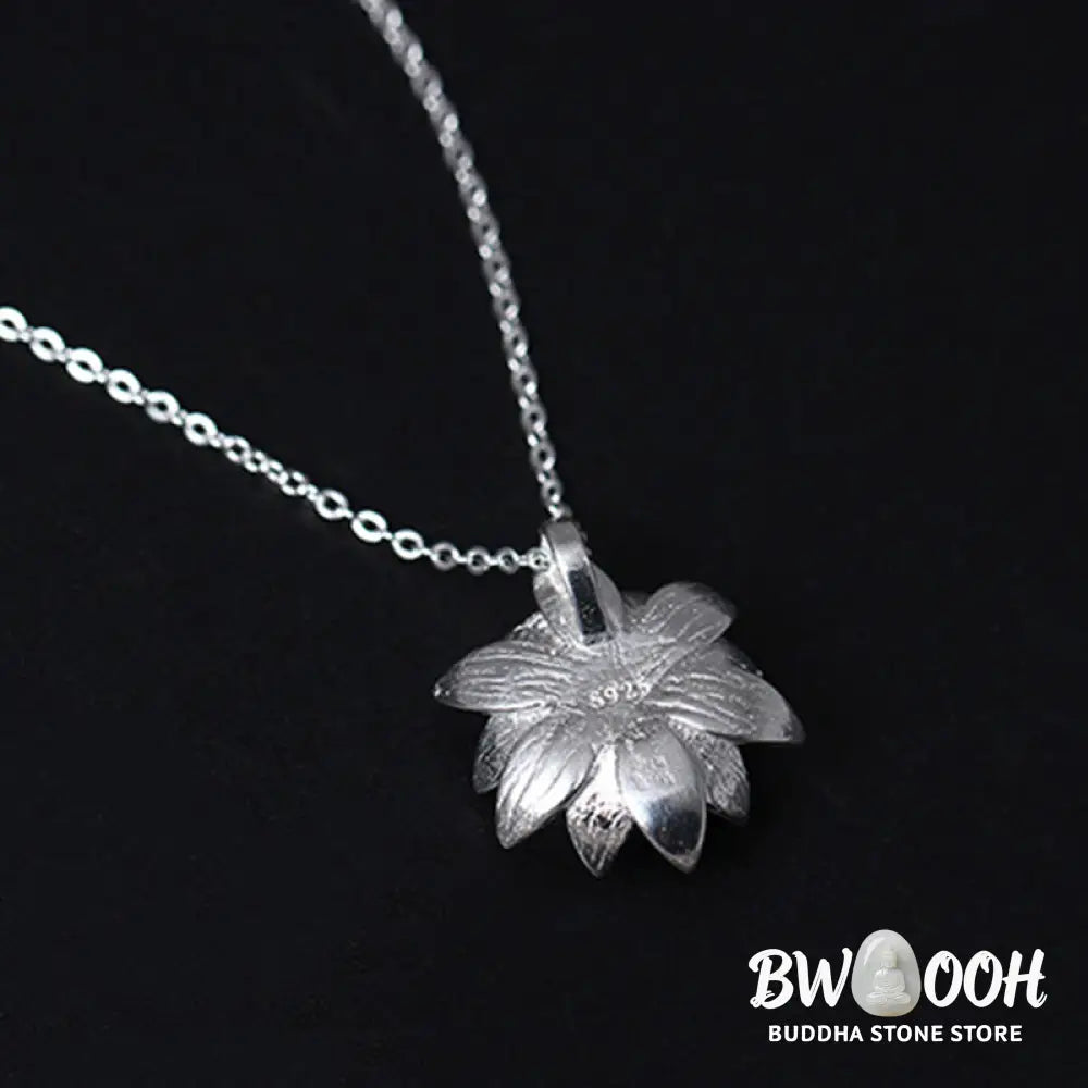 Buddha Stones 925 Sterling Silver Lazurite Lotus Flower Self Care Necklace Pendant - BWOOOH - 925 Sterling