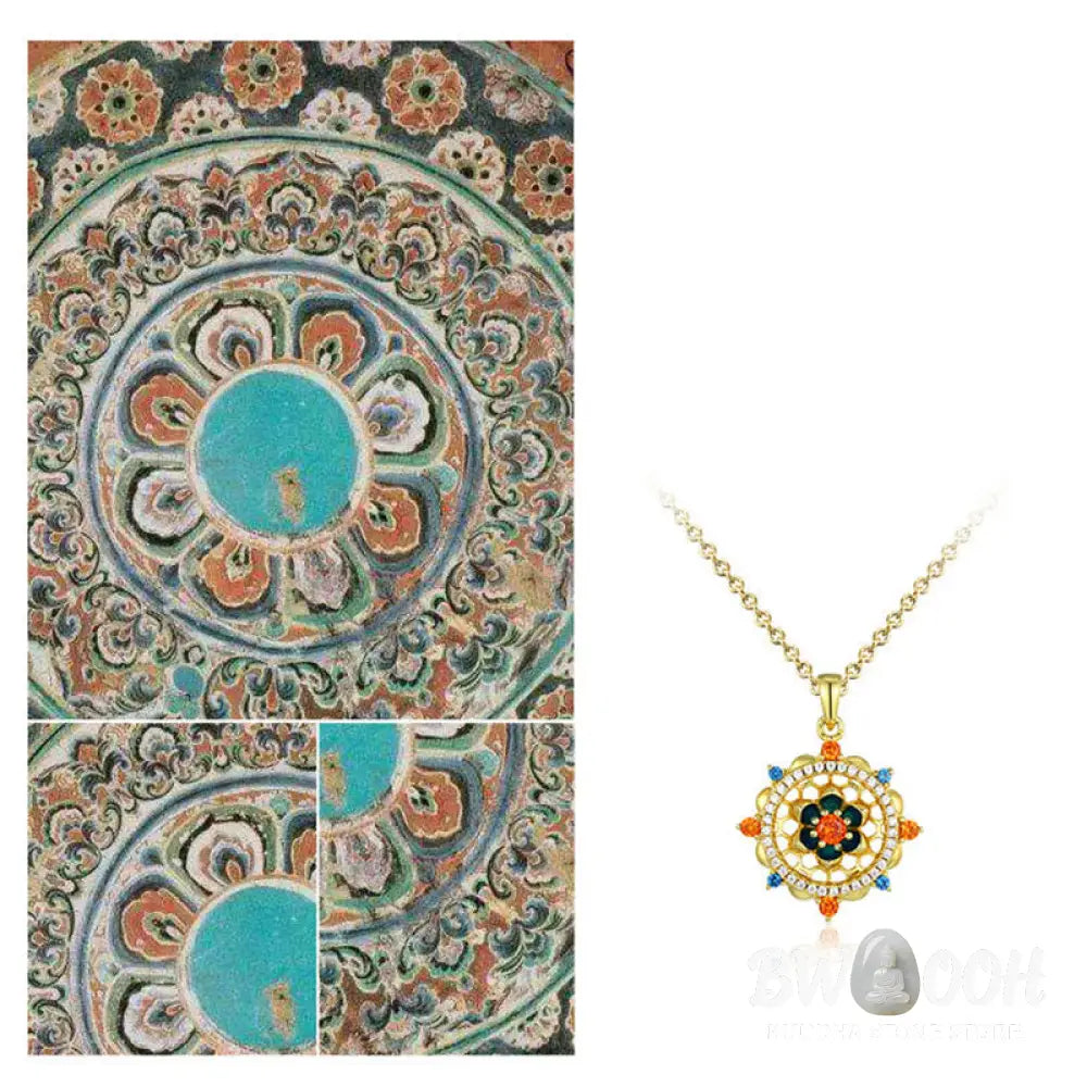 Buddha Stones 925 Sterling Silver Lotus Flower Colorful Zircon New Beginning Necklace Pendant - BWOOOH