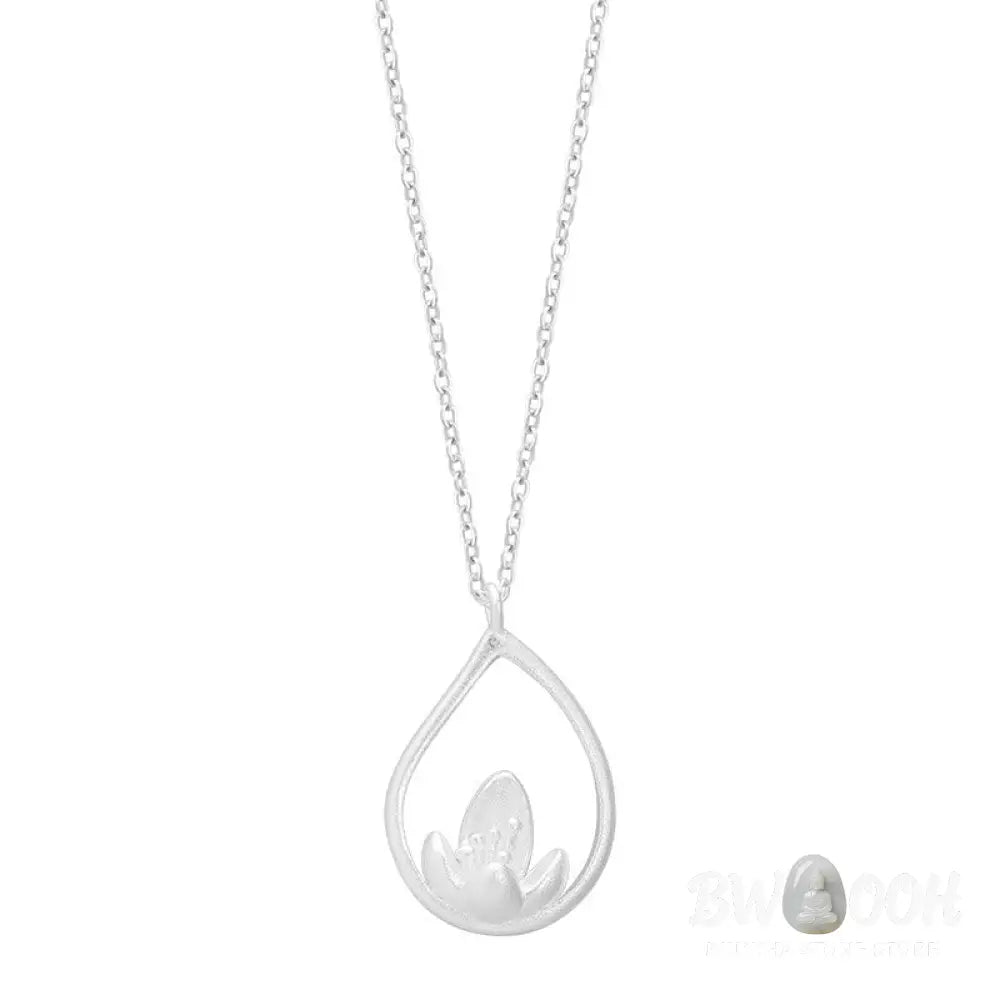 Buddha Stones 925 Sterling Silver Lotus Flower Floral Enlightenment Necklace Pendant - BWOOOH - LOTUS(Enlightenment♥New