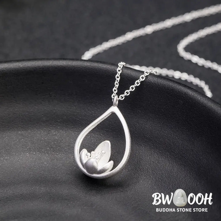 Buddha Stones 925 Sterling Silver Lotus Flower Floral Enlightenment Necklace Pendant - BWOOOH - LOTUS(Enlightenment♥New