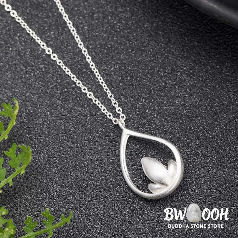 Buddha Stones 925 Sterling Silver Lotus Flower Floral Enlightenment Necklace Pendant - BWOOOH - LOTUS(Enlightenment♥New
