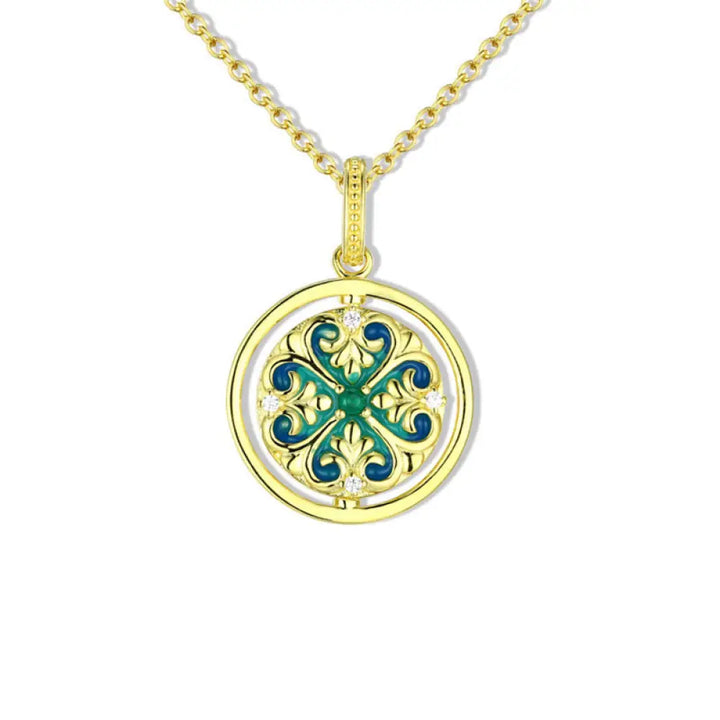 BWOOOH 925 Sterling Silver Lotus Flower Floral Zircon Enlightenment Rotatable Necklace Pendant - BWOOOH spiritual jewelry piece