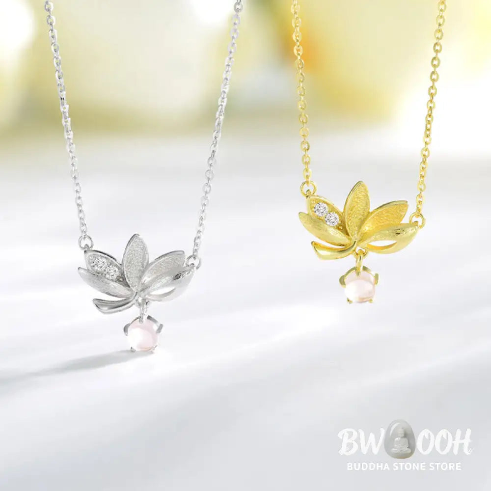 Buddha Stones 925 Sterling Silver Lotus Keep away evil spirits Necklace Pendant - BWOOOH - Necklaces &amp; Pendants