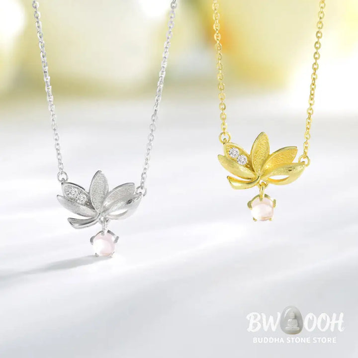 Buddha Stones 925 Sterling Silver Lotus Keep away evil spirits Necklace Pendant - BWOOOH - Necklaces &amp; Pendants