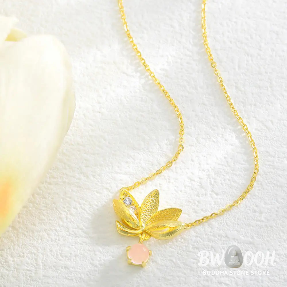 Buddha Stones 925 Sterling Silver Lotus Keep away evil spirits Necklace Pendant - BWOOOH - Necklaces &amp; Pendants