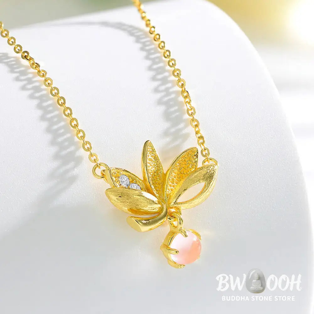 Buddha Stones 925 Sterling Silver Lotus Keep away evil spirits Necklace Pendant - BWOOOH - Necklaces &amp; Pendants