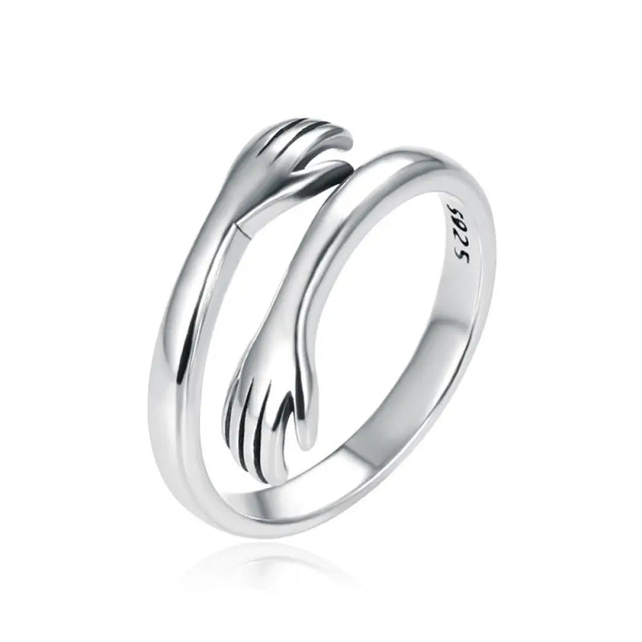 BWOOOH 925 Sterling Silver Love Hug Thumb Ring — Sterling Silver crystal healing bracelet for spiritual healing and mindfu...