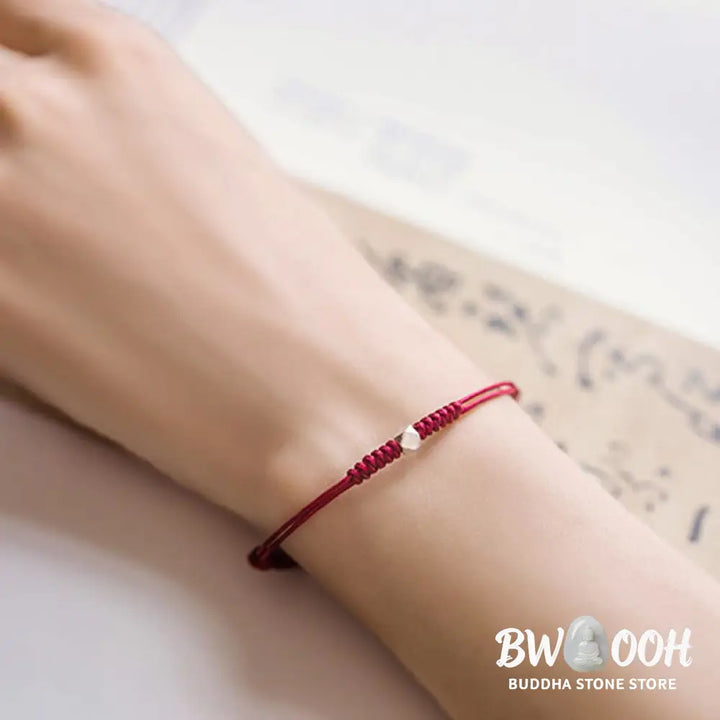 Buddha Stones 925 Sterling Silver Luck Bead Protection Red String Braided Bracelet - BWOOOH - Bracelet