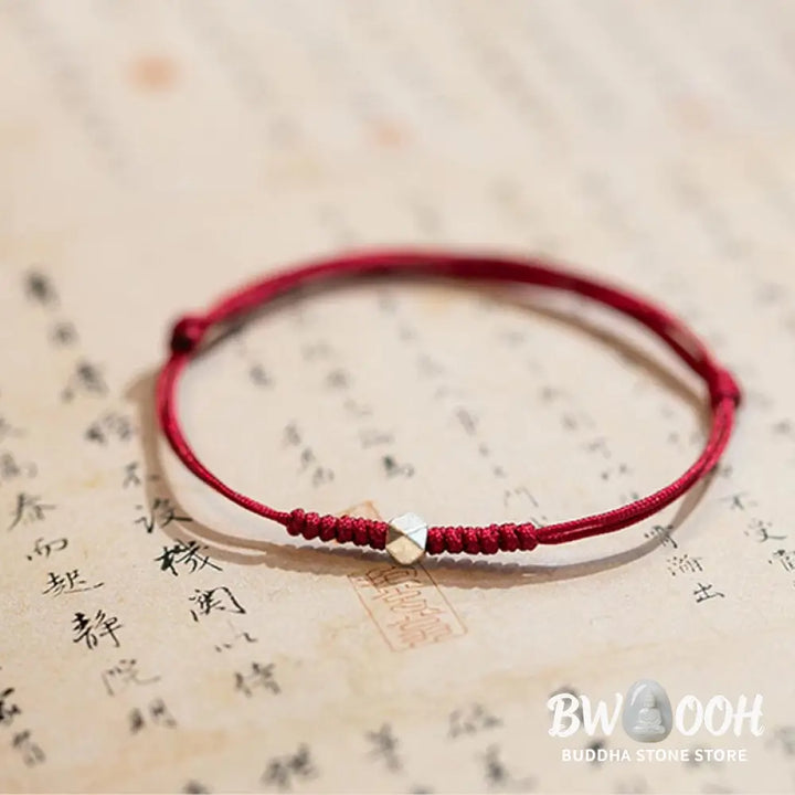 Buddha Stones 925 Sterling Silver Luck Bead Protection Red String Braided Bracelet - BWOOOH - Bracelet