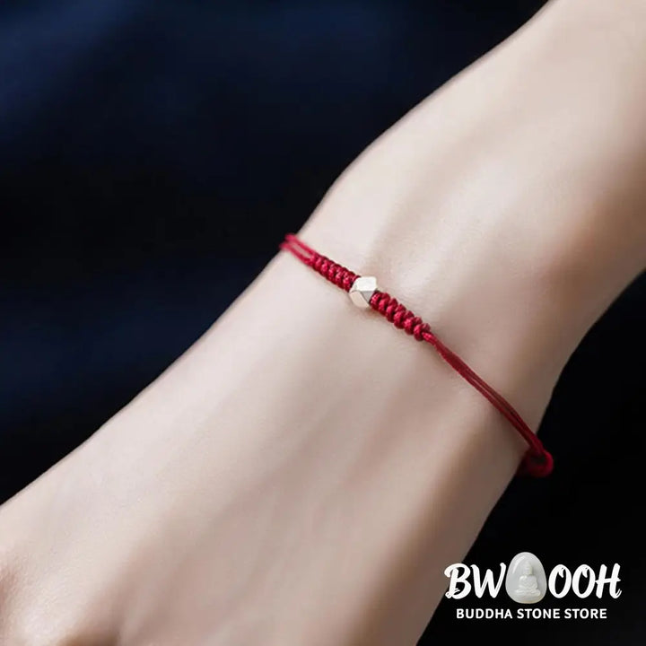 Buddha Stones 925 Sterling Silver Luck Bead Protection Red String Braided Bracelet - BWOOOH - Bracelet