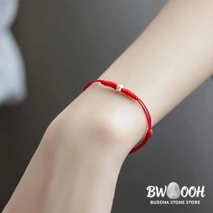 Buddha Stones 925 Sterling Silver Luck Bead Protection Red String Braided Bracelet - BWOOOH - Bracelet