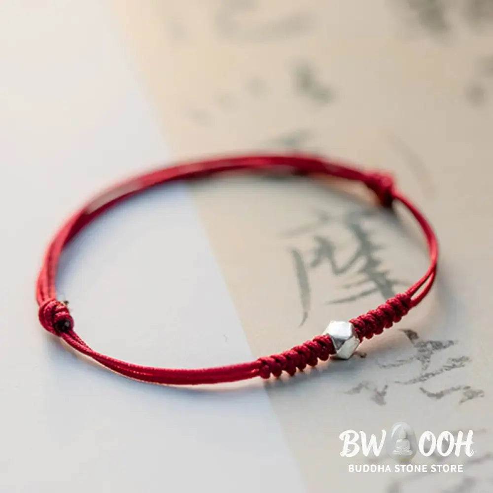 Buddha Stones 925 Sterling Silver Luck Bead Protection Red String Braided Bracelet - BWOOOH - Bracelet
