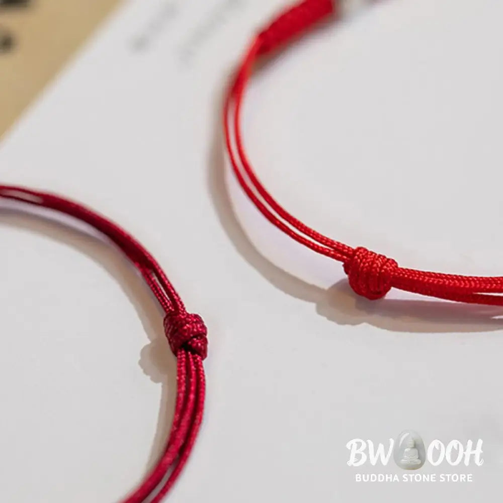 Buddha Stones 925 Sterling Silver Luck Bead Protection Red String Braided Bracelet - BWOOOH - Bracelet