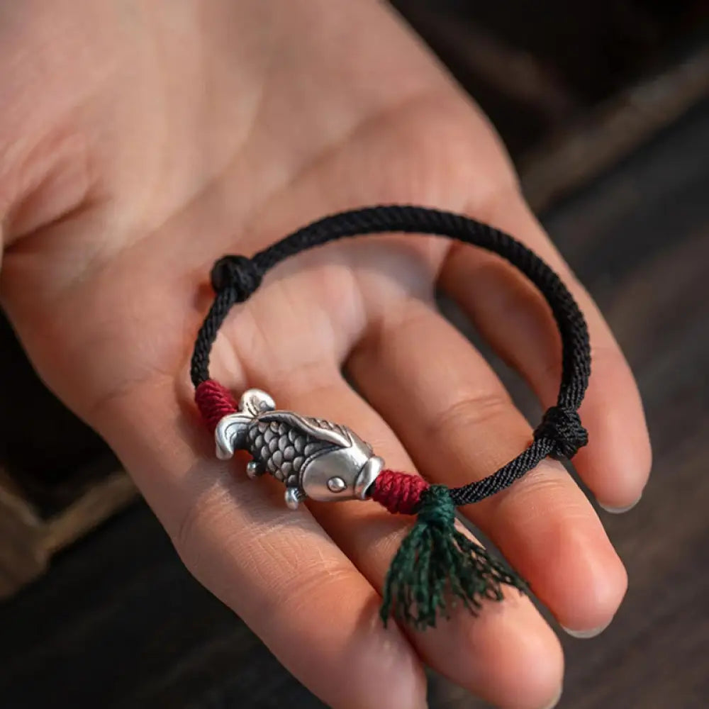 BWOOOH 925 Sterling Silver Luck Koi Fish Braided Bracelet - BWOOOH - 15.5-16cm - Bracelet