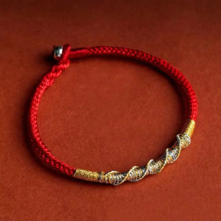 BWOOOH 925 Sterling Silver Luck Strength Red String Protection Braid Bracelet - 925 Silver Buckle / 14cm
