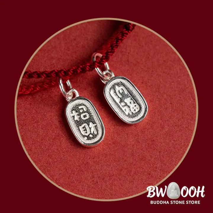 Buddha Stones 925 Sterling Silver Lucky Fortune Peace Joy Lotus Peace Buckle Red String Bracelet - BWOOOH - Bracelet