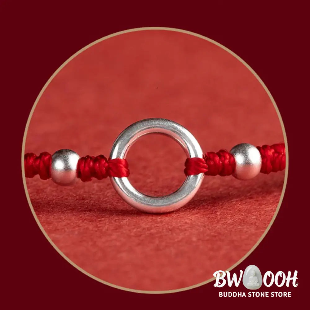 Buddha Stones 925 Sterling Silver Lucky Fortune Peace Joy Lotus Peace Buckle Red String Bracelet - BWOOOH - Bracelet