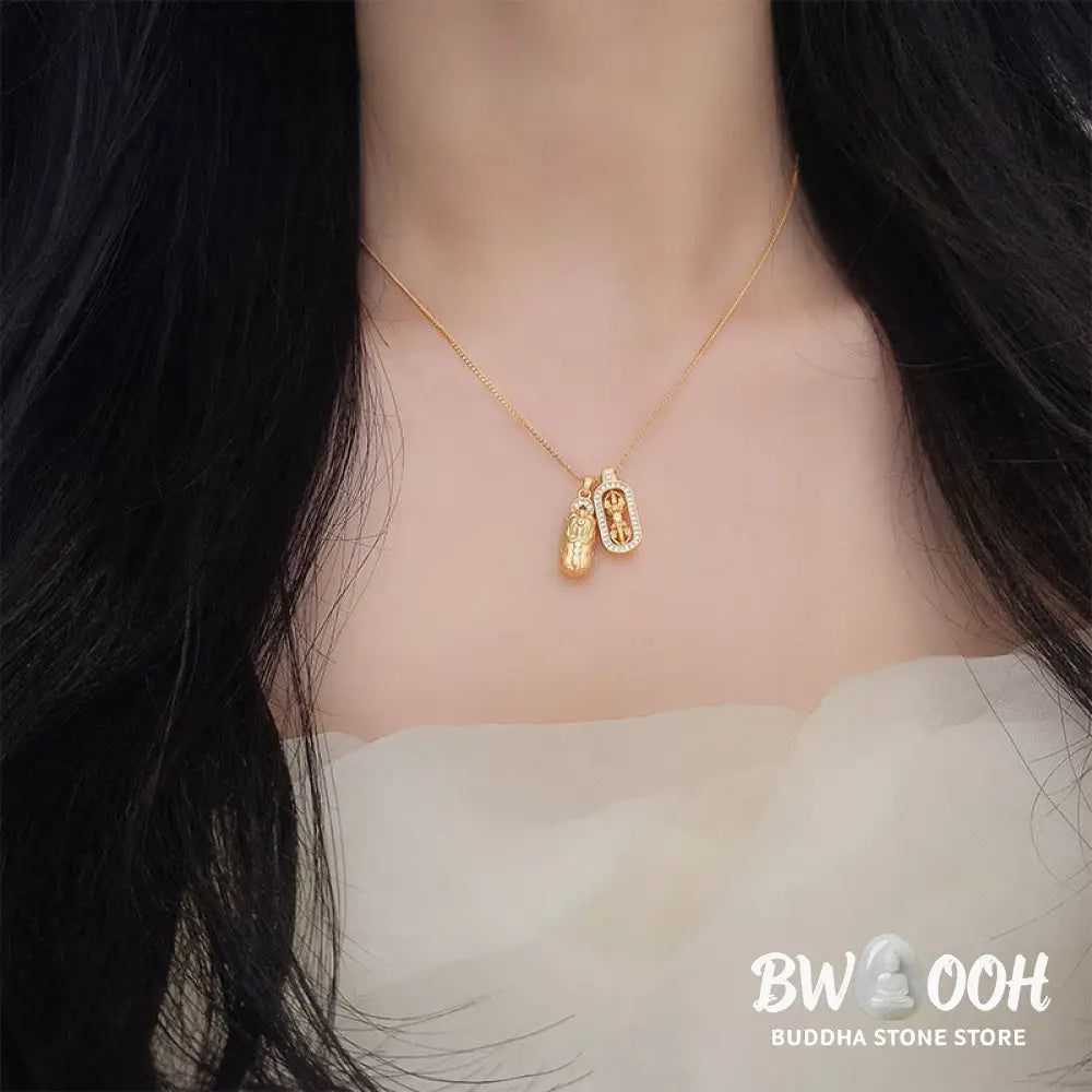 Buddha Stones 925 Sterling Silver Mini PiXiu Dorje Vajra Wealth Necklace Pendant - BWOOOH - Necklaces &amp; Pendants